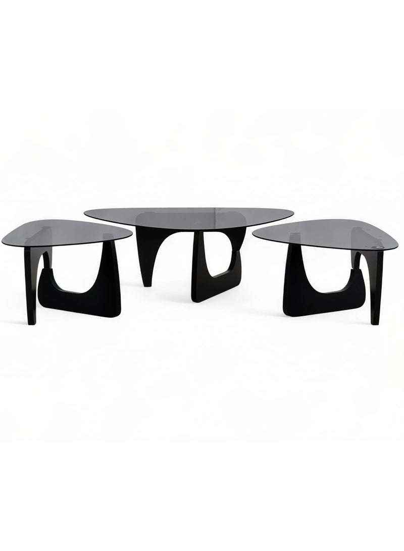 Concent Glass service table set on wood - Image 2